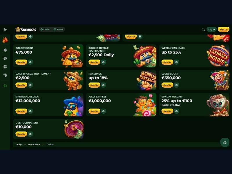 KYC deposit limits and first deposit at Casinacho Casino Nacho Casino for Canada